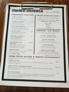 First Page of the Menu